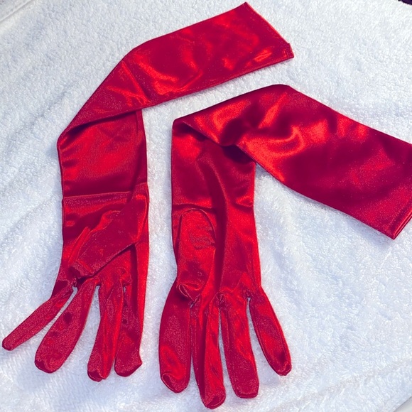 Classic Satin Glossy Long Gloves Party Bridal Dance Opera Length Gloves Hallowee - Picture 1 of 11